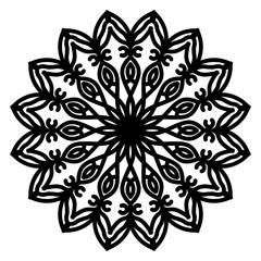 Abstract mandala on white background. Greeting Card, Invitation, Tattoo. Anti-Stress Therapy Pattern.