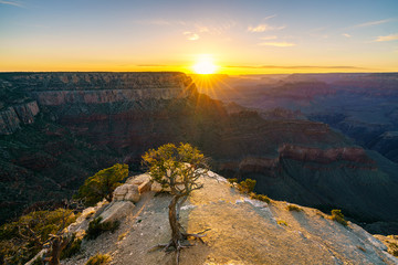 sunset at the grand canyon national park in arizona, usa