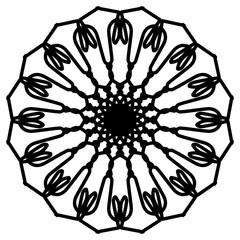 Abstract mandala on white background. Greeting Card, Invitation, Tattoo. Anti-Stress Therapy Pattern.