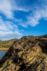Spectacular cliffs and rocky coast line of El Port de la Selva,Costa Brava,Catalonya,Spain