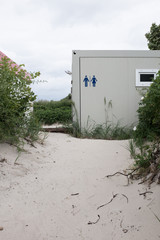 Beach chairs (Strandkorb) at the Baltic Sea in Laboe, Germany