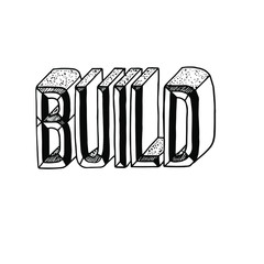 Build 3d vector illustration with texture. Hand written logotype.