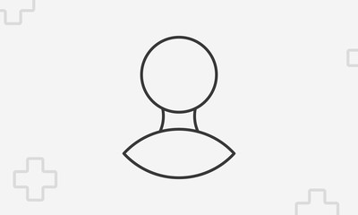User icon, outline person symbol, thin line vector illustration