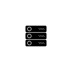 Server icon. Computer data server vector icon. Web Hosting symbol. Trendy Flat style for graphic design, Web site, UI. EPS10. - Vector illustration