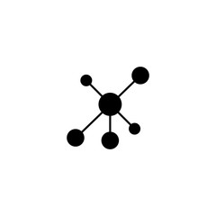 Social network single icon. Global technology or social network. Hub network connection.