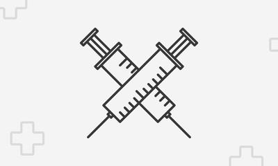 Crossed Injections icon, outline shots symbol, thin line vector illustration