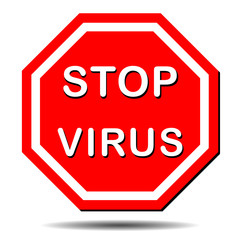 MERS-Cov (Middle East Respiratory Syndrome, Coronavirus), New Coronavirus (2019-nKoV). Warning of the danger of a scary virus red hexagonal stop sign. Vector EPS 10