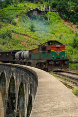 train in sri lankan tea plantation