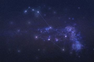 Puppis Constellation in outer space. Stern constellation stars with constellation lines Elements of this image were furnished by NASA 