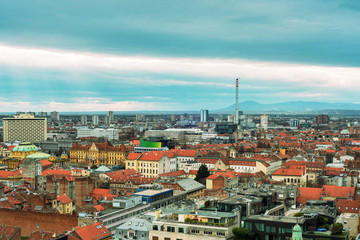 Naklejka na ściany i meble Zagreb city skyline, Croatia