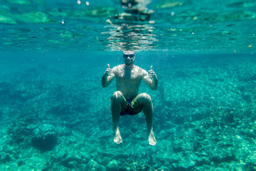 Happy guy in the water, Big Island Hawaii