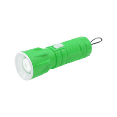 Green flashlight isolated on white background