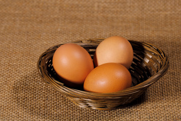 Easter eggs in a basket