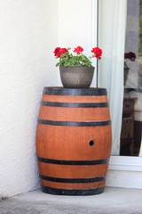 flowers on barrel 