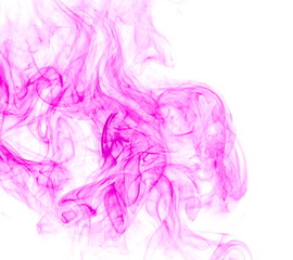 Purple smoke on white background