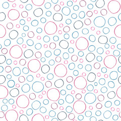 White pattern with colorful hand drawn circles