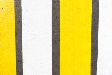 Asphalt road with yellow and white markings lines, road background, texture, top view
