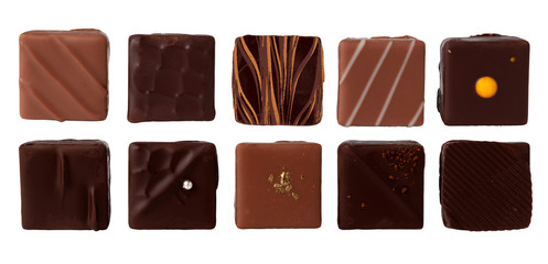 Set of chocolate bars on a white background. Isolated for design.