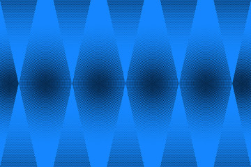 Bright blue retro comic background with triangle and rhombus dotted halftone shapes. Cartoon turquoise background with geometric shapes and half tone pattern for comics book, advertising poster design
