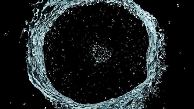 flying drop breaks a water ball