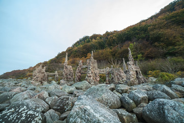 sculpture built by famous swedish scandalous sculptors, artist, Ladonia. Located in Nimis in the south of Sweden.