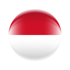 Indonesia Flag icon in the form of a ball. Vector eps 10