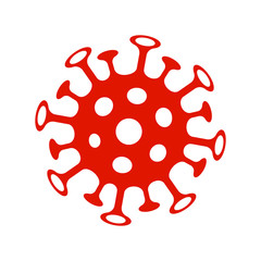 Red Coronavirus Bacteria Cell Icon, 2019-nCoV Novel Coronavirus Bacteria. No Infection and Stop Coronavirus Concepts. Dangerous Coronavirus Cell in China, Wuhan. Isolated Vector Icon