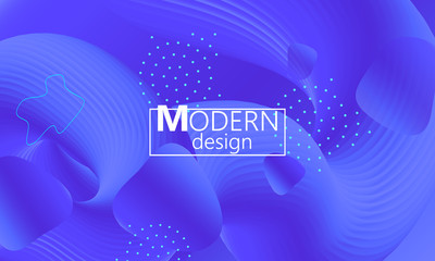 Fluid shapes. Purple 3D background. Vector