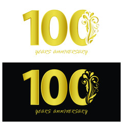 100 years anniversary vector, style  for celebration, logo template