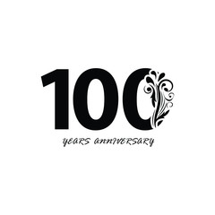 100 years anniversary vector, style  for celebration, logo template