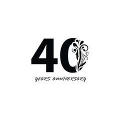 40 years anniversary vector, style  for celebration, logo template