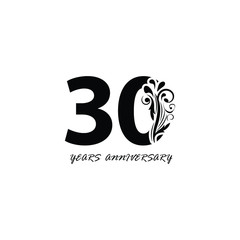 30 years anniversary vector, style  for celebration, logo template