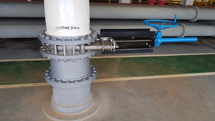 Pipe spool with bolts, flanges, gate valve onboard of a drillship