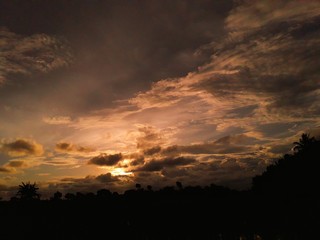 dramatic sky with clouds