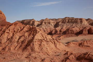 Red cliffs of Khermen Tsav canyon