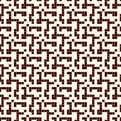 Pixel art camouflage seamless pattern. Maze, labyrinth motif. Squares mosaic background. Contemporary geometric ornament