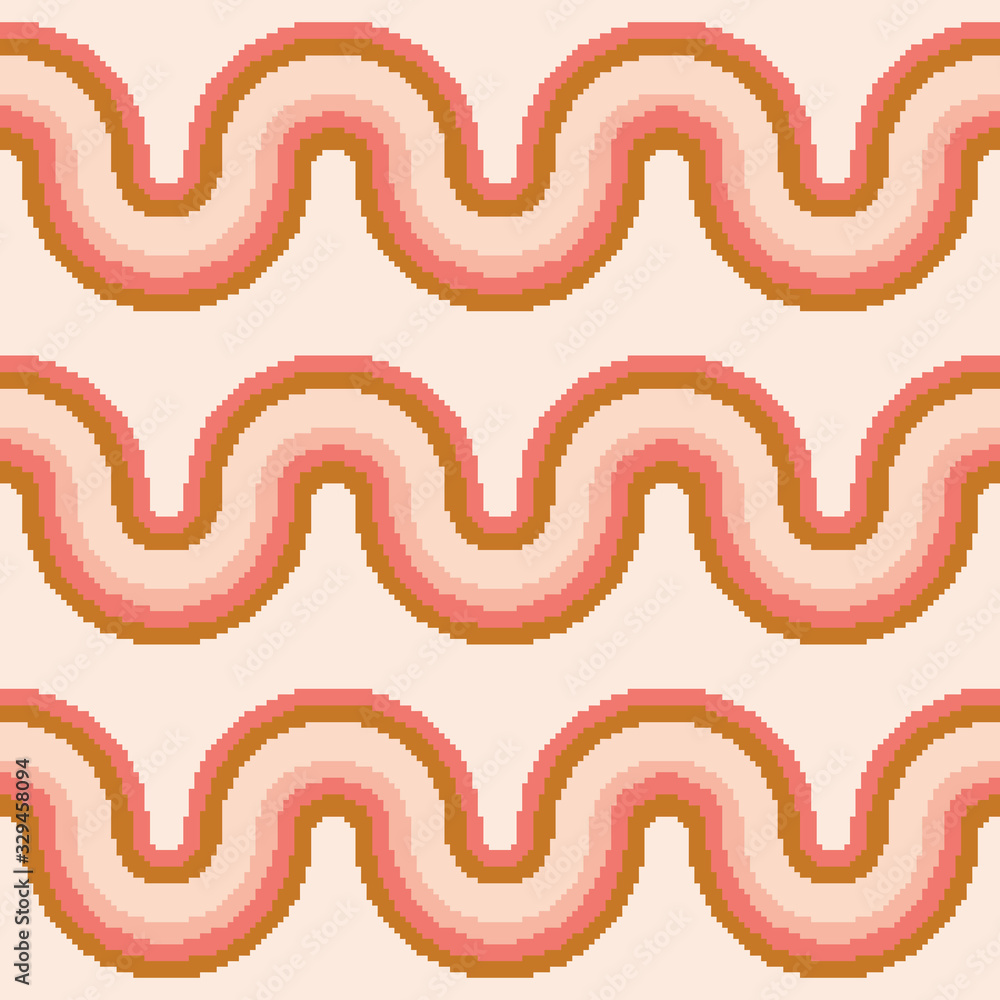 Aufkleber geometric abstract seamless pattern background of pixel art. 70s pattern. pixel art 8 bit. vintage w
