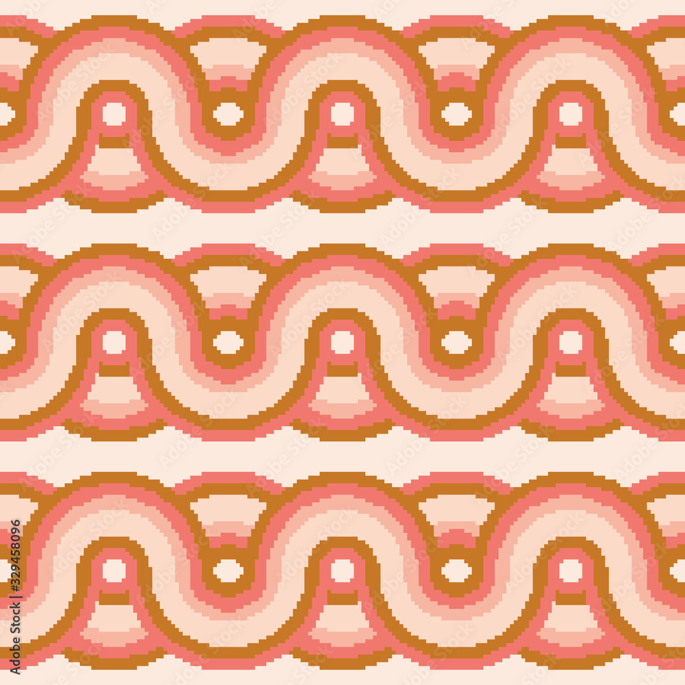 Aufkleber geometric abstract seamless pattern background of pixel art. 70s pattern. pixel art 8 bit. vintage w