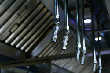 fire and safety equipment, emergency water dispenser sprinkler under the roof hood usually fixed in...
