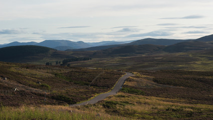 A road through the Scottish Highlands