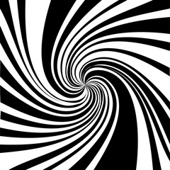 Black and White Stripes Rotating in a Tunnel with Spiraling Effect