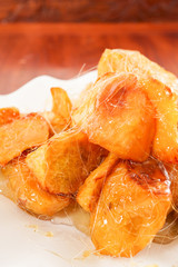 Hot candied sweet potato,Chinese food.