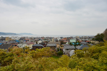 坂東三十三観音四番札所、長谷寺から海を眺める