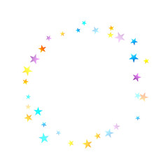 Rainbow Festive Confetti. Carnival Star Falling.