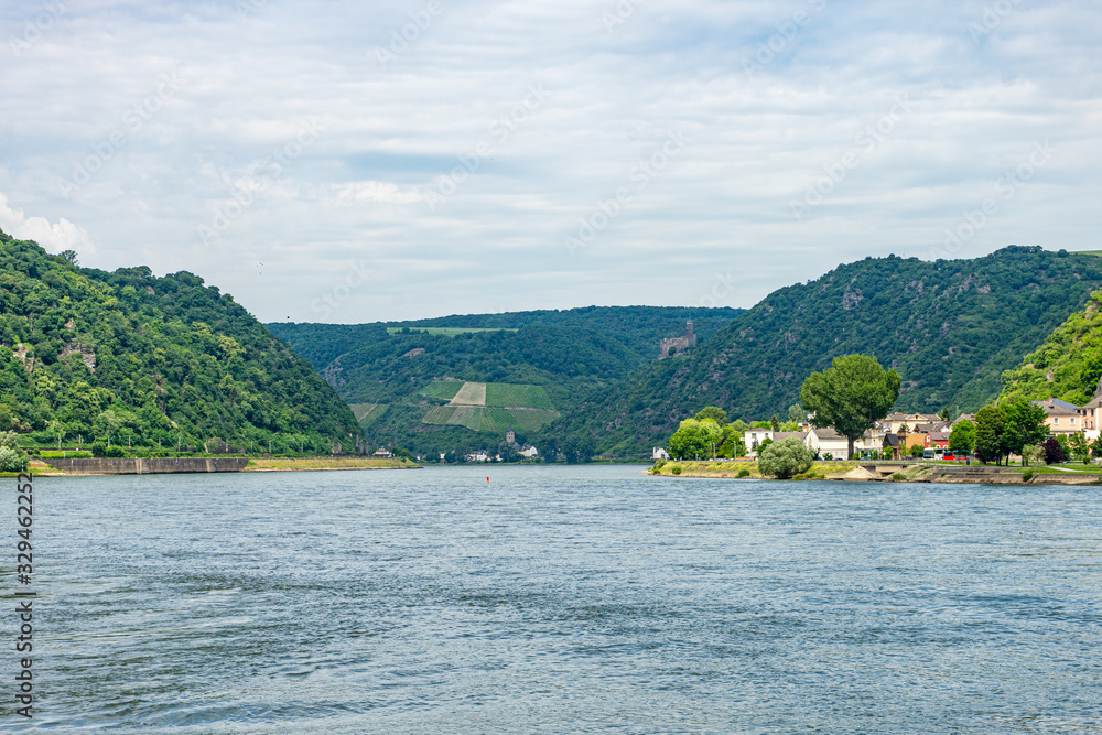 Wall mural Germany, Rhine Romantic Cruise, an island in the middle of a body of water