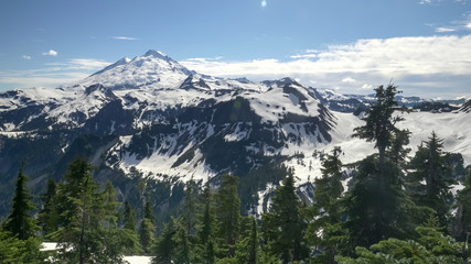 shot of mt baker on a summer day in washington state