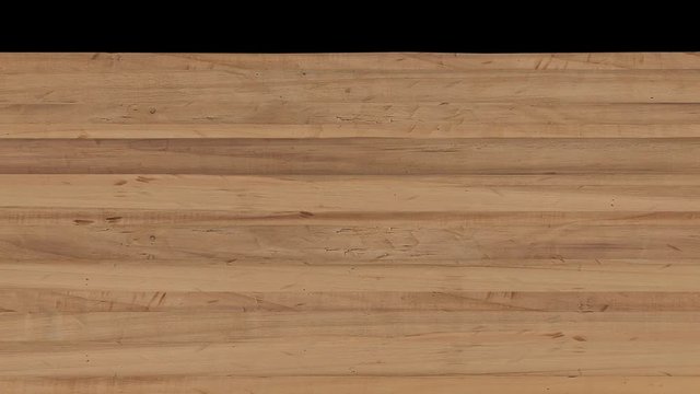 Background of horizontal wooden boards appear on black background. Animation. Concept of construction of natural materials, moving parallel wooden planks.