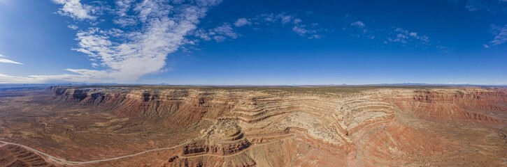 View on Moki Dugway near Monument Valley in Utah in winter