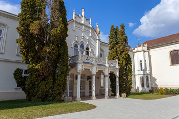 Fototapeta na wymiar The famous Brunszvik Palace in Martonvasar, Hungary on a sunny spring day.