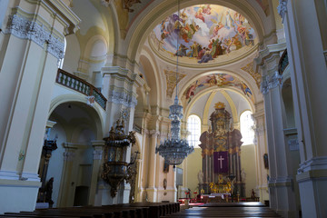 Obraz premium Interior of baroque Basilica of the Visitation Virgin Mary, place of pilgrimage, Hejnice, Czech Republic
